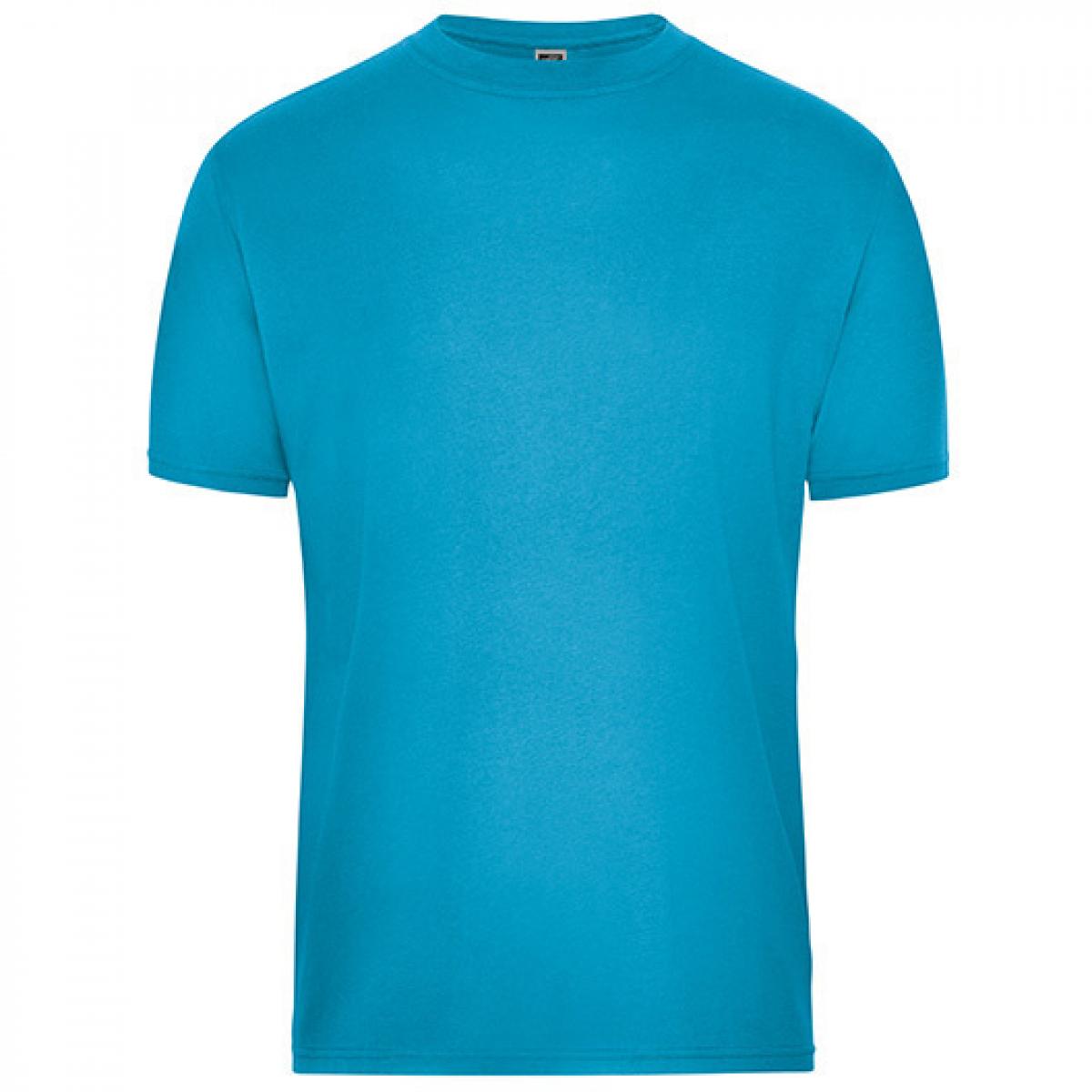 Hersteller: James+Nicholson Herstellernummer: JN1808 Artikelbezeichnung: Men‘s BIO Workwear T-Shirt, Waschbar bis 60 °C Farbe: Turquoise