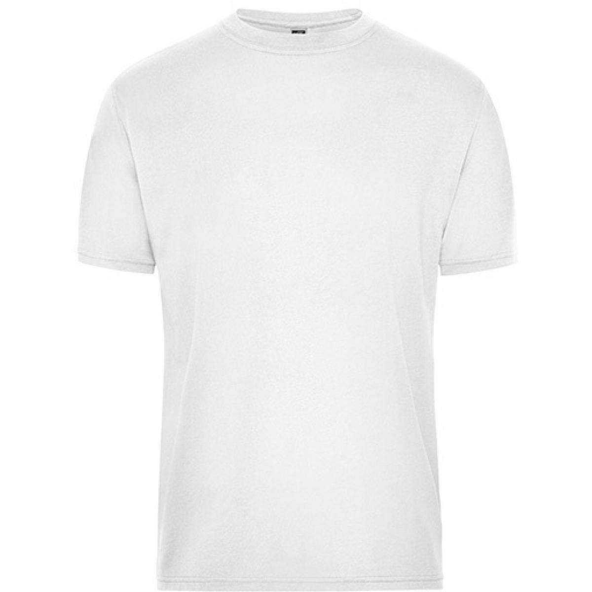 Hersteller: James+Nicholson Herstellernummer: JN1808 Artikelbezeichnung: Men‘s BIO Workwear T-Shirt, Waschbar bis 60 °C Farbe: White