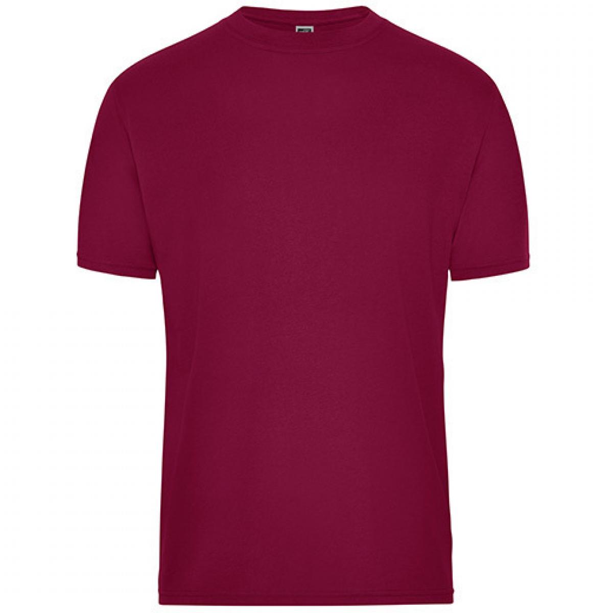Hersteller: James+Nicholson Herstellernummer: JN1808 Artikelbezeichnung: Men‘s BIO Workwear T-Shirt, Waschbar bis 60 °C Farbe: Wine