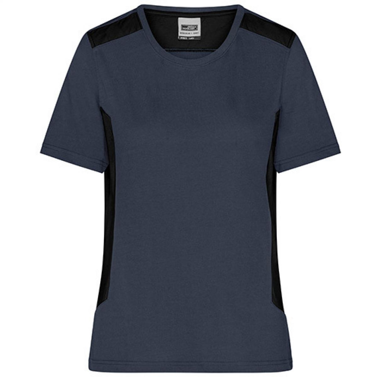 Hersteller: James+Nicholson Herstellernummer: JN1823 Artikelbezeichnung: Damen T, Ladies‘ Workwear T-Shirt -STRONG- Waschbar bis 60 ° Farbe: Carbon/Black