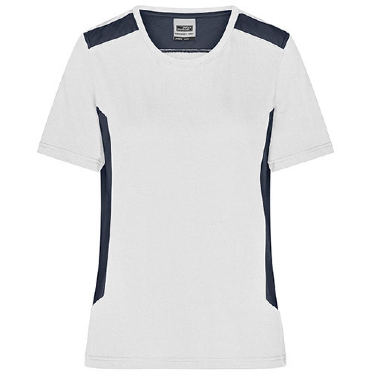 Hersteller: James+Nicholson Herstellernummer: JN1823 Artikelbezeichnung: Damen T, Ladies‘ Workwear T-Shirt -STRONG- Waschbar bis 60 ° Farbe: White/Carbon