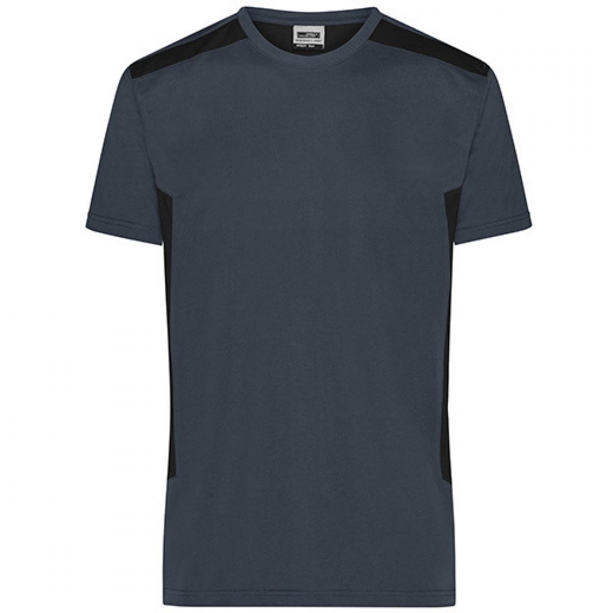 Hersteller: James+Nicholson Herstellernummer: JN1824 Artikelbezeichnung: Herren T, Men‘s Workwear T-Shirt -STRONG-Waschbar bis 60 °C Farbe: Carbon/Black