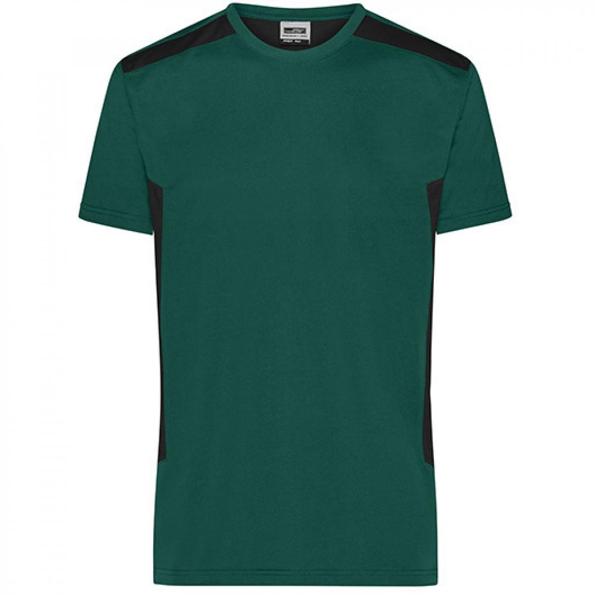 Hersteller: James+Nicholson Herstellernummer: JN1824 Artikelbezeichnung: Herren T, Men‘s Workwear T-Shirt -STRONG-Waschbar bis 60 °C Farbe: Dark Green/Black
