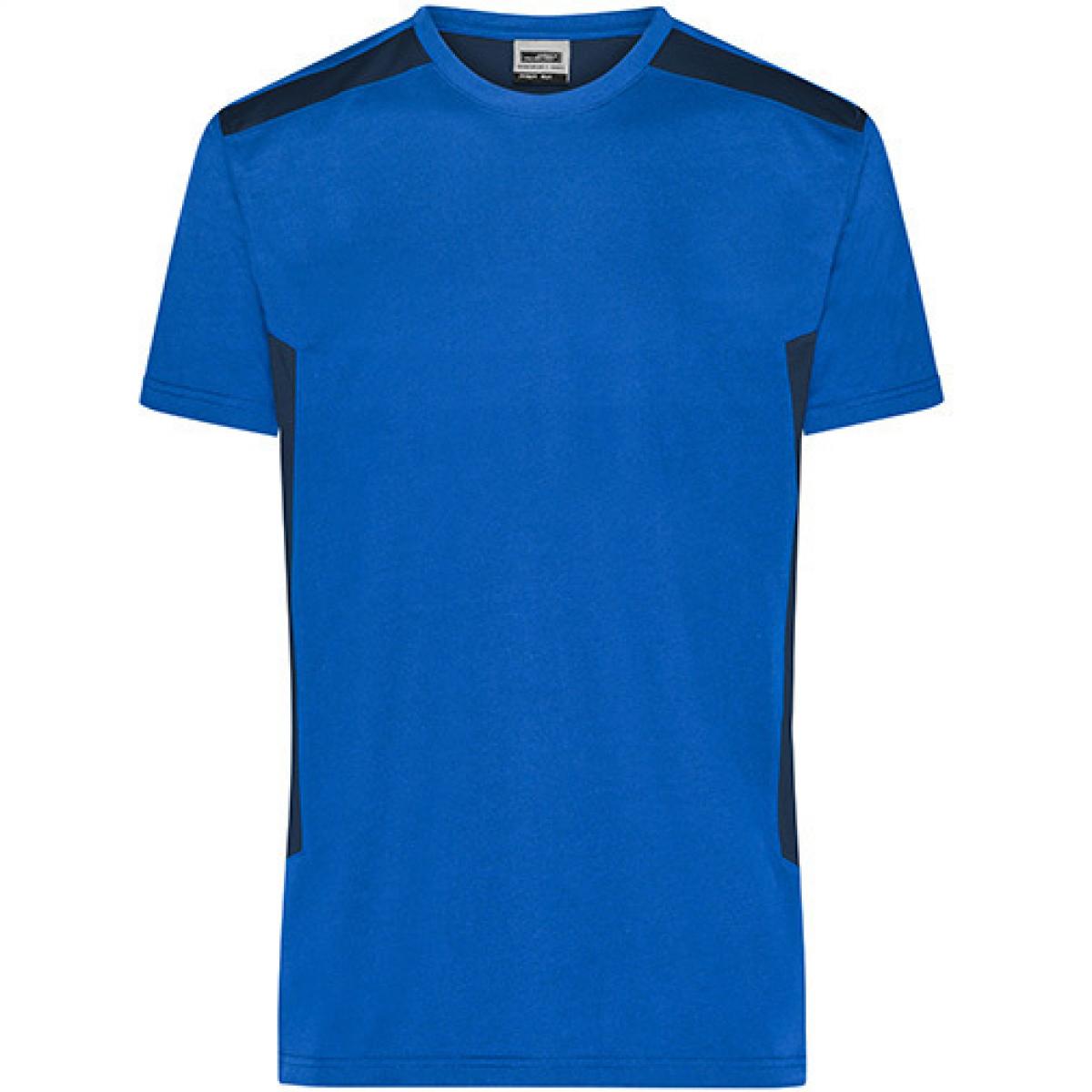 Hersteller: James+Nicholson Herstellernummer: JN1824 Artikelbezeichnung: Herren T, Men‘s Workwear T-Shirt -STRONG-Waschbar bis 60 °C Farbe: Royal/Navy
