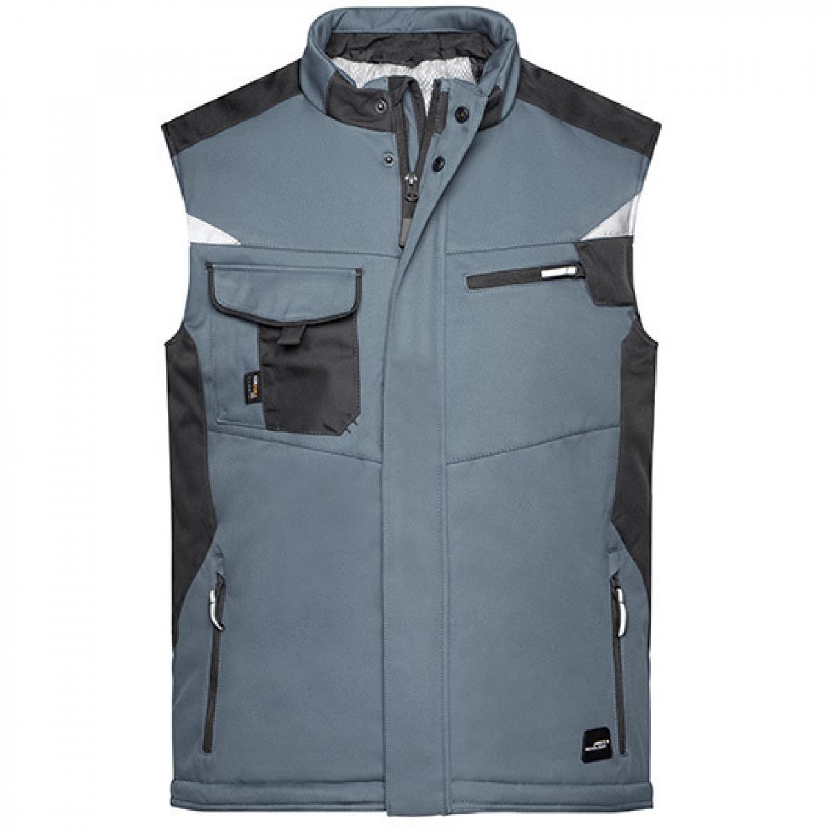 Hersteller: James+Nicholson Herstellernummer: JN825 Artikelbezeichnung: Herren Jacke, Craftsmen Softshell Vest -STRONG- Farbe: Carbon/Black