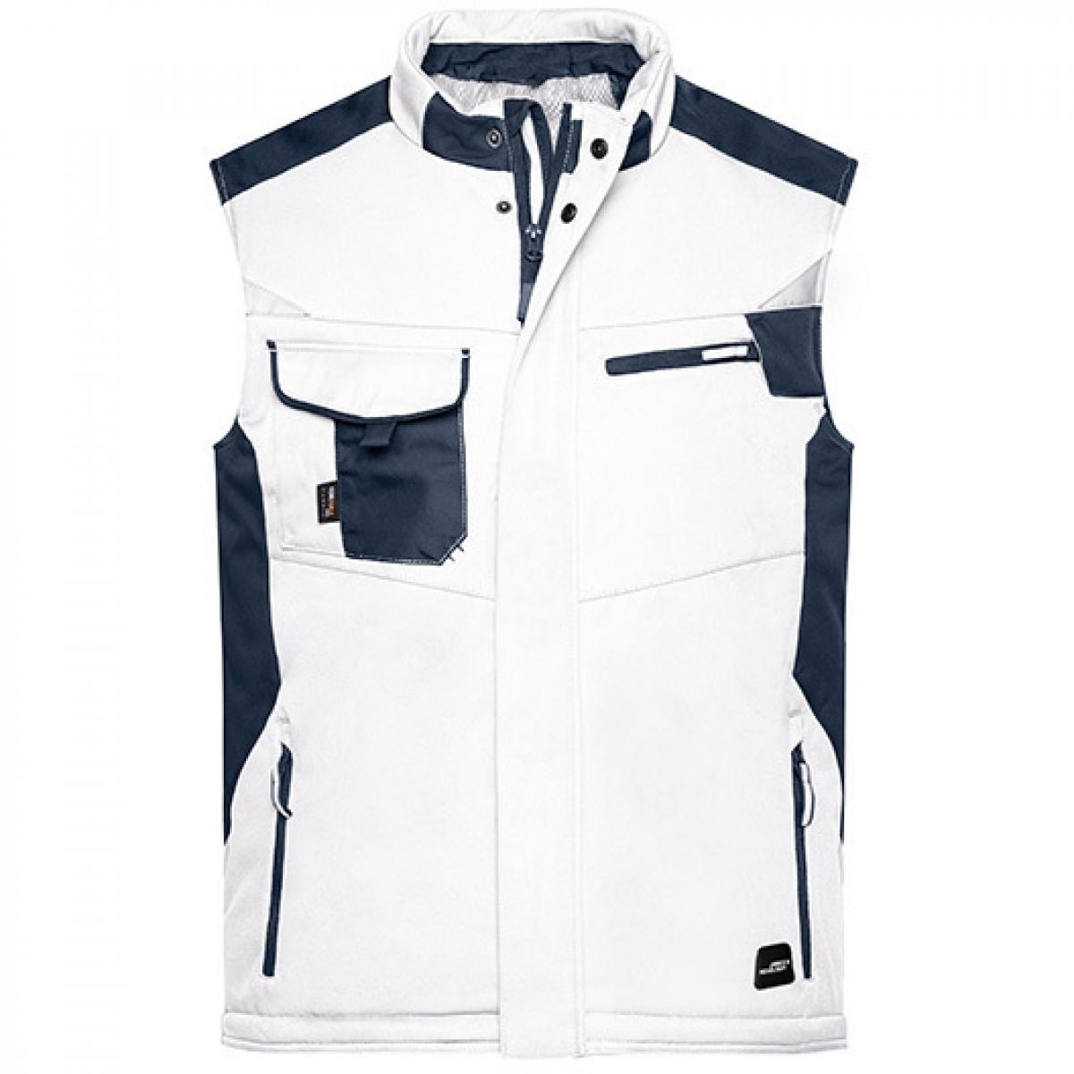 Hersteller: James+Nicholson Herstellernummer: JN825 Artikelbezeichnung: Herren Jacke, Craftsmen Softshell Vest -STRONG- Farbe: White/Carbon