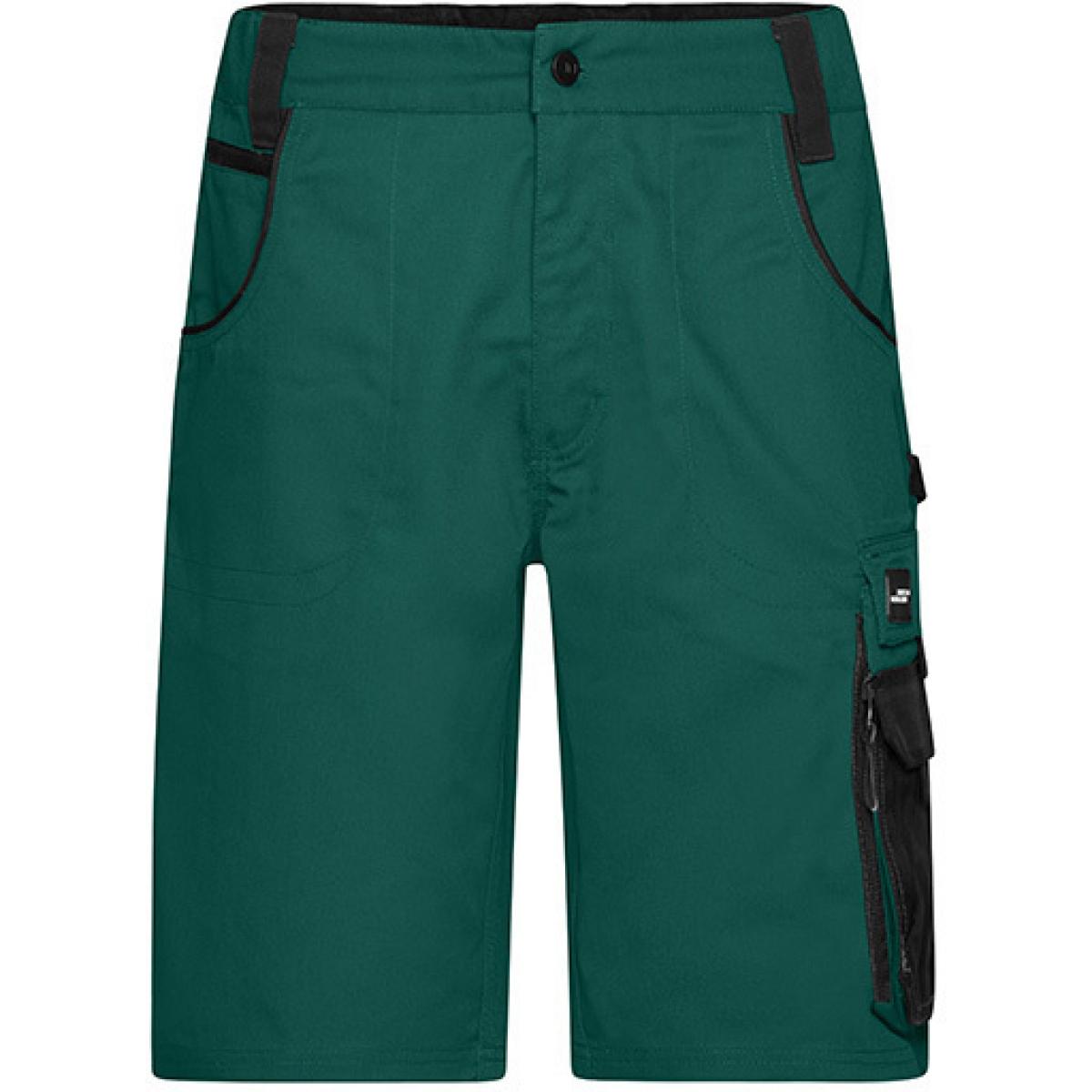 Hersteller: James+Nicholson Herstellernummer: JN835 Artikelbezeichnung: Herren Hose, Workwear Bermudas -STRONG- Farbe: Dark Green/Black