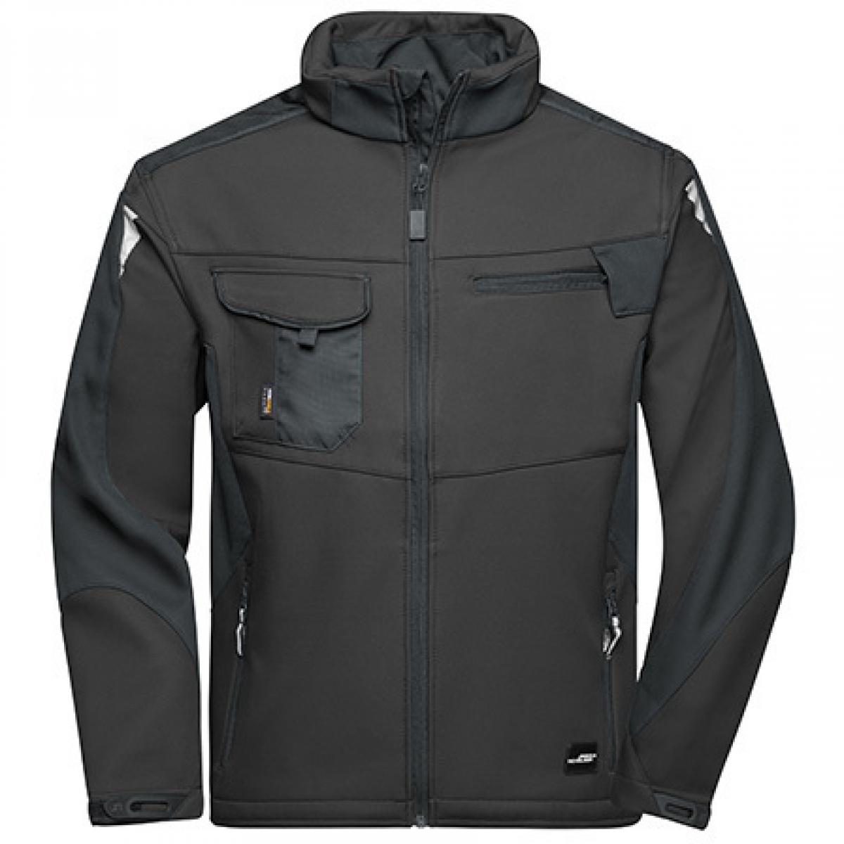 Hersteller: James+Nicholson Herstellernummer: JN844 Artikelbezeichnung: Herren Jacke, Workwear Softshell Jacket -STRONG- Farbe: Black/Black