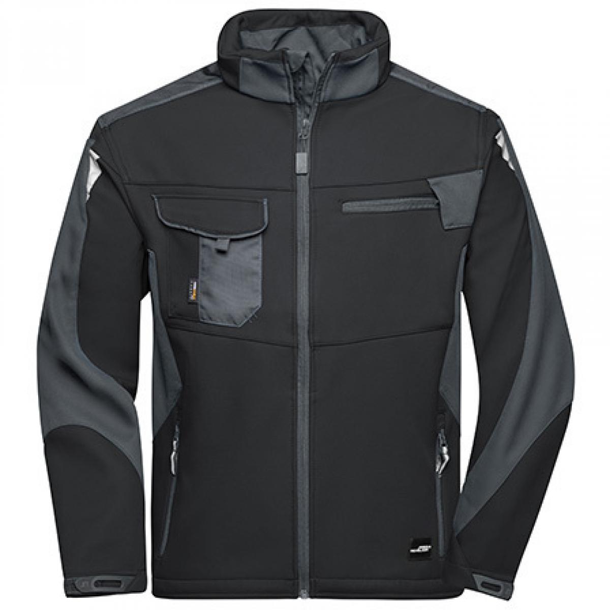Hersteller: James+Nicholson Herstellernummer: JN844 Artikelbezeichnung: Herren Jacke, Workwear Softshell Jacket -STRONG- Farbe: Black/Carbon
