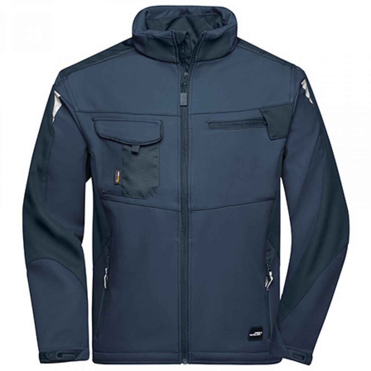 Hersteller: James+Nicholson Herstellernummer: JN844 Artikelbezeichnung: Herren Jacke, Workwear Softshell Jacket -STRONG- Farbe: Navy/Navy
