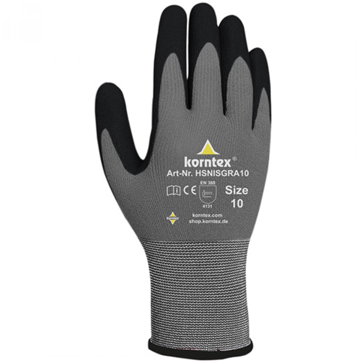 Hersteller: Korntex Herstellernummer: HSNIS Artikelbezeichnung: Nitrile Foam Glove Farbe: Black/Grey