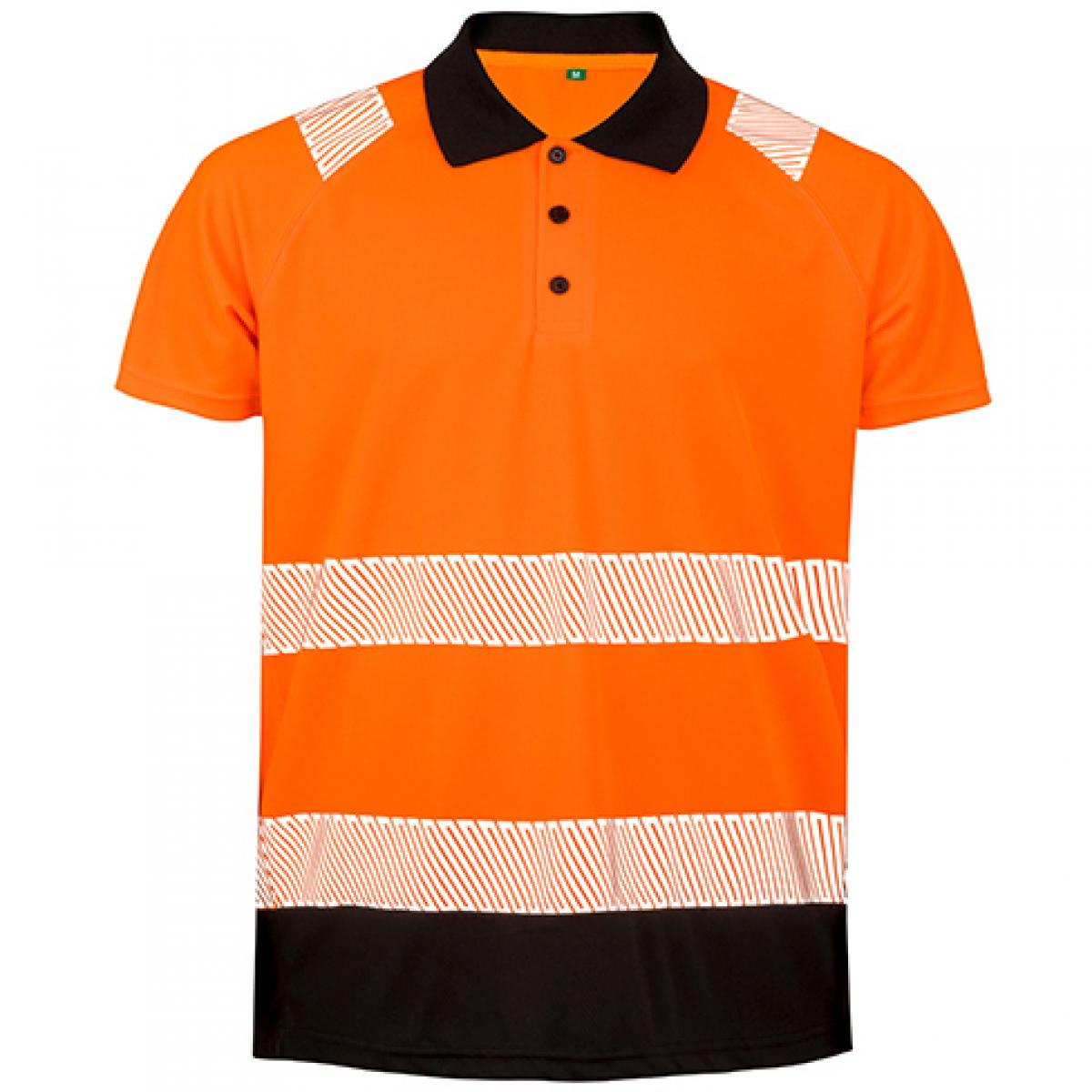 Hersteller: Result Genuine Recycled Herstellernummer: R501X Artikelbezeichnung: Recycled Safety Polo Shirt - Schnell trocknend Farbe: Fluorescent Orange/Black