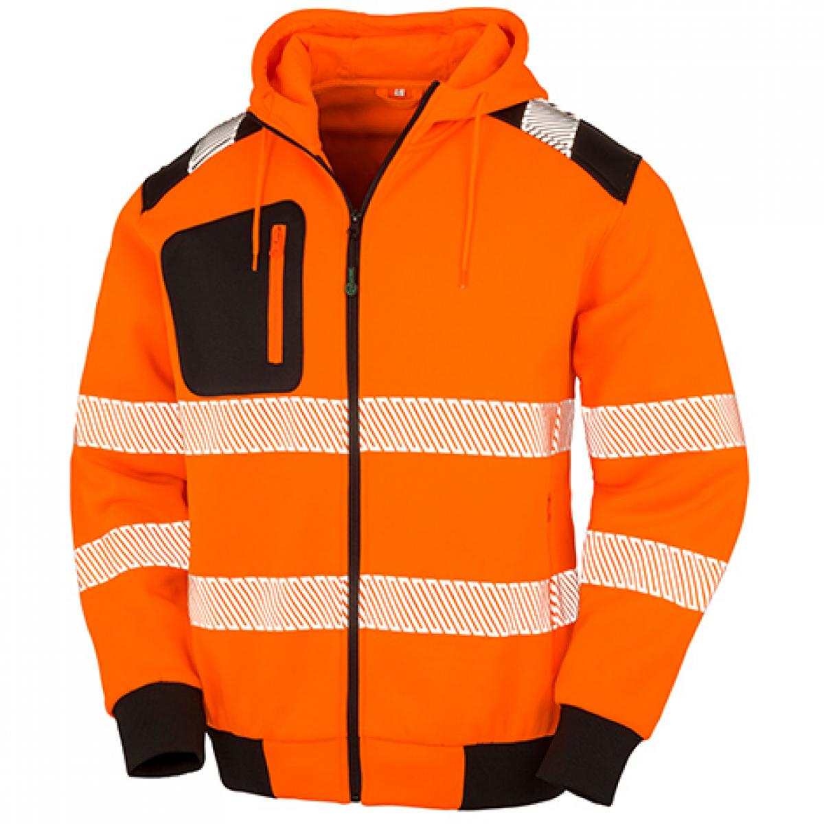 Hersteller: Result Genuine Recycled Herstellernummer: R503X Artikelbezeichnung: Recycled Robust Safety Hoody - Sicherheitsjacke mit Kapuze Farbe: Fluorescent Orange/Black