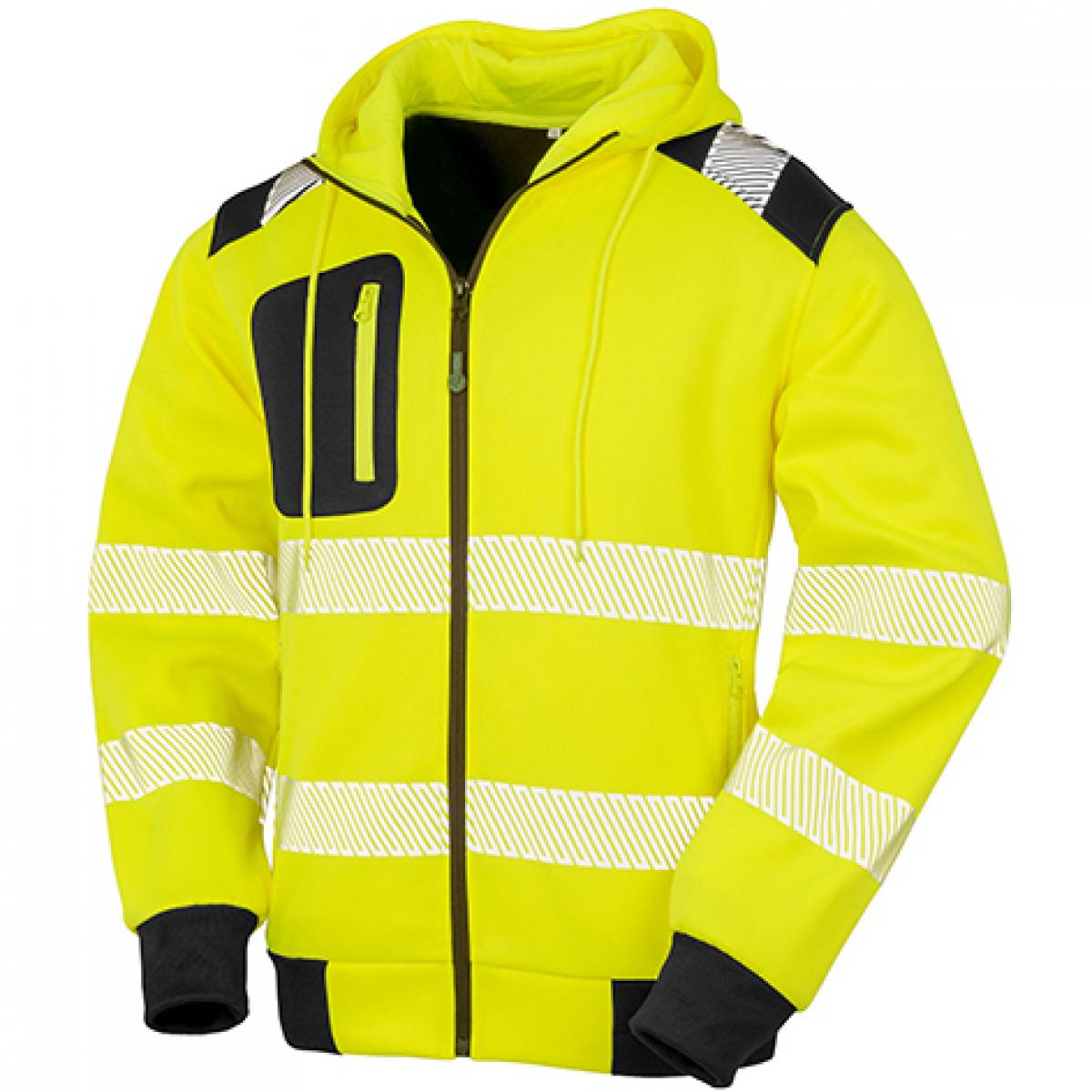Hersteller: Result Genuine Recycled Herstellernummer: R503X Artikelbezeichnung: Recycled Robust Safety Hoody - Sicherheitsjacke mit Kapuze Farbe: Fluorescent Yellow/Black