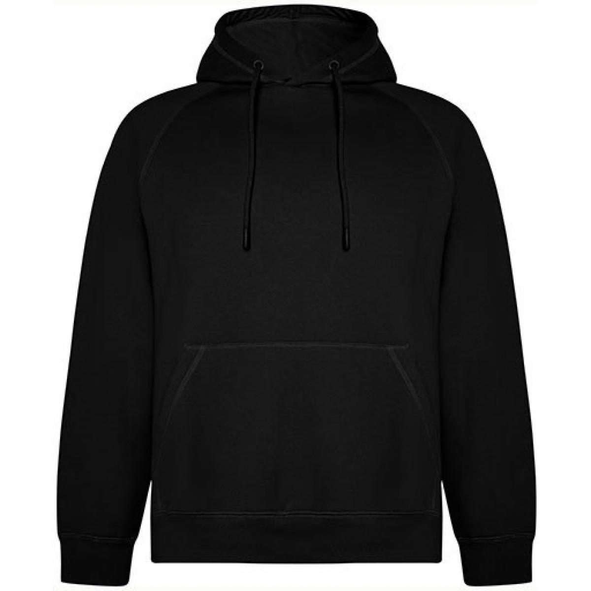 Hersteller: Roly Eco Herstellernummer: SU1074 Artikelbezeichnung: Vinson Organic Hooded Sweatshirt - Unisex Kapuzenpullover Farbe: Black 02
