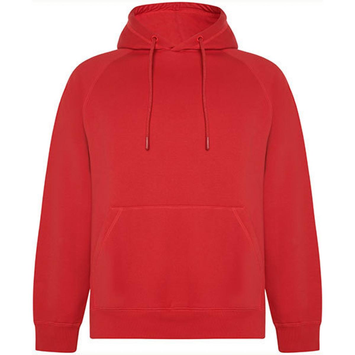 Hersteller: Roly Eco Herstellernummer: SU1074 Artikelbezeichnung: Vinson Organic Hooded Sweatshirt - Unisex Kapuzenpullover Farbe: Red 60