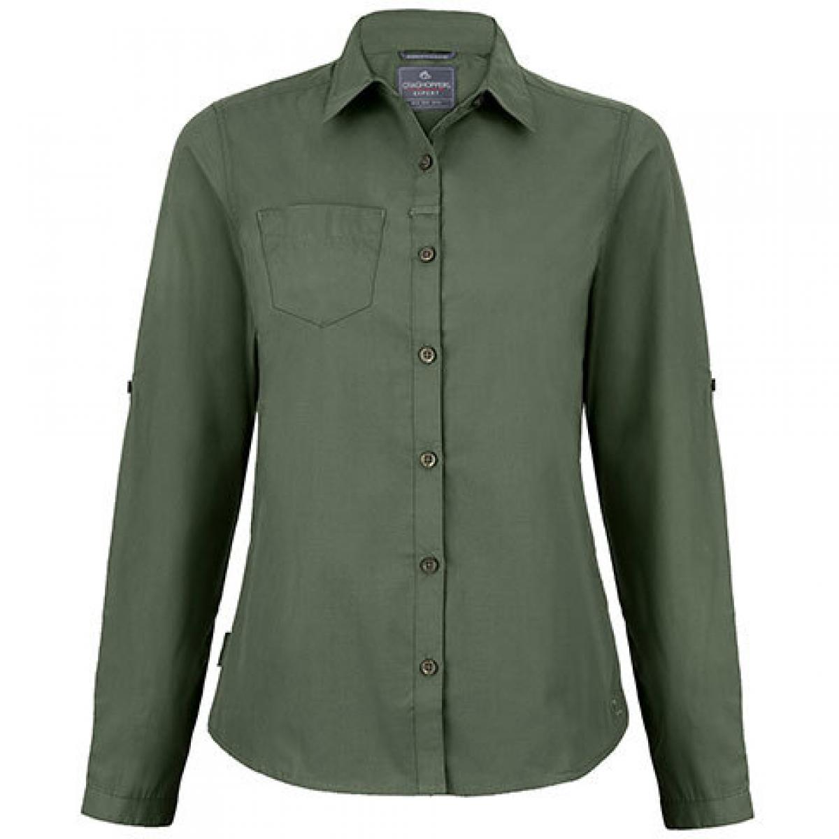 Hersteller: Craghoppers Expert Herstellernummer: CES002 Artikelbezeichnung: Expert Womens Kiwi Long Sleeved Shirt Farbe: Dark Cedar Green