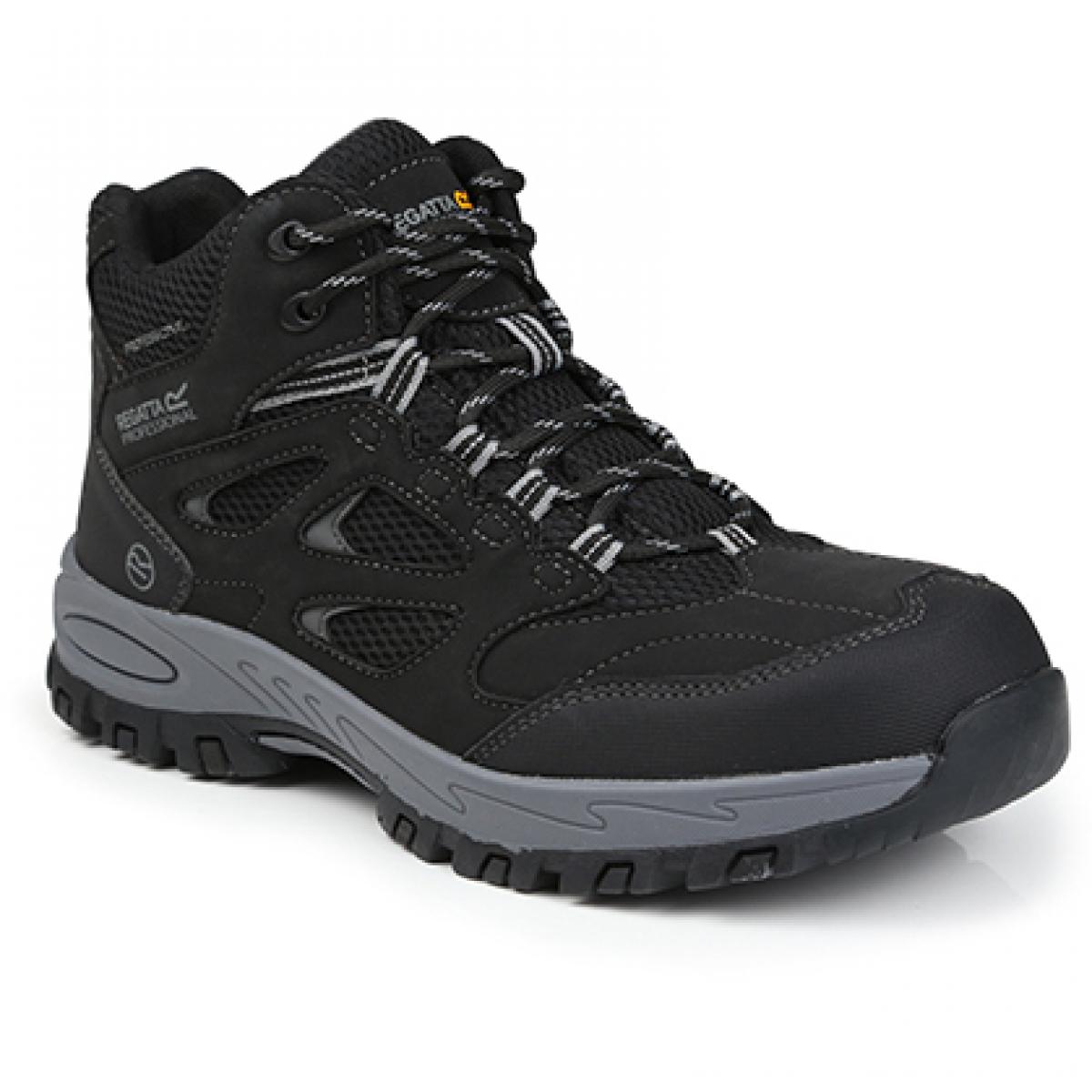 Hersteller: Regatta Safety Footwear Herstellernummer: TRK201 Artikelbezeichnung: Mudstone SBP Safety Hiker - Arbeitsschuhe Farbe: Black/Granite
