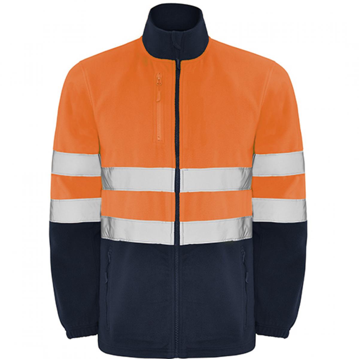 Hersteller: Roly Workwear Herstellernummer: HV9305 Artikelbezeichnung: Altair Hi-Viz Fleece Jacke mit Reflektionsstreifen Farbe: Navy Blue 55/Fluor Orange 223