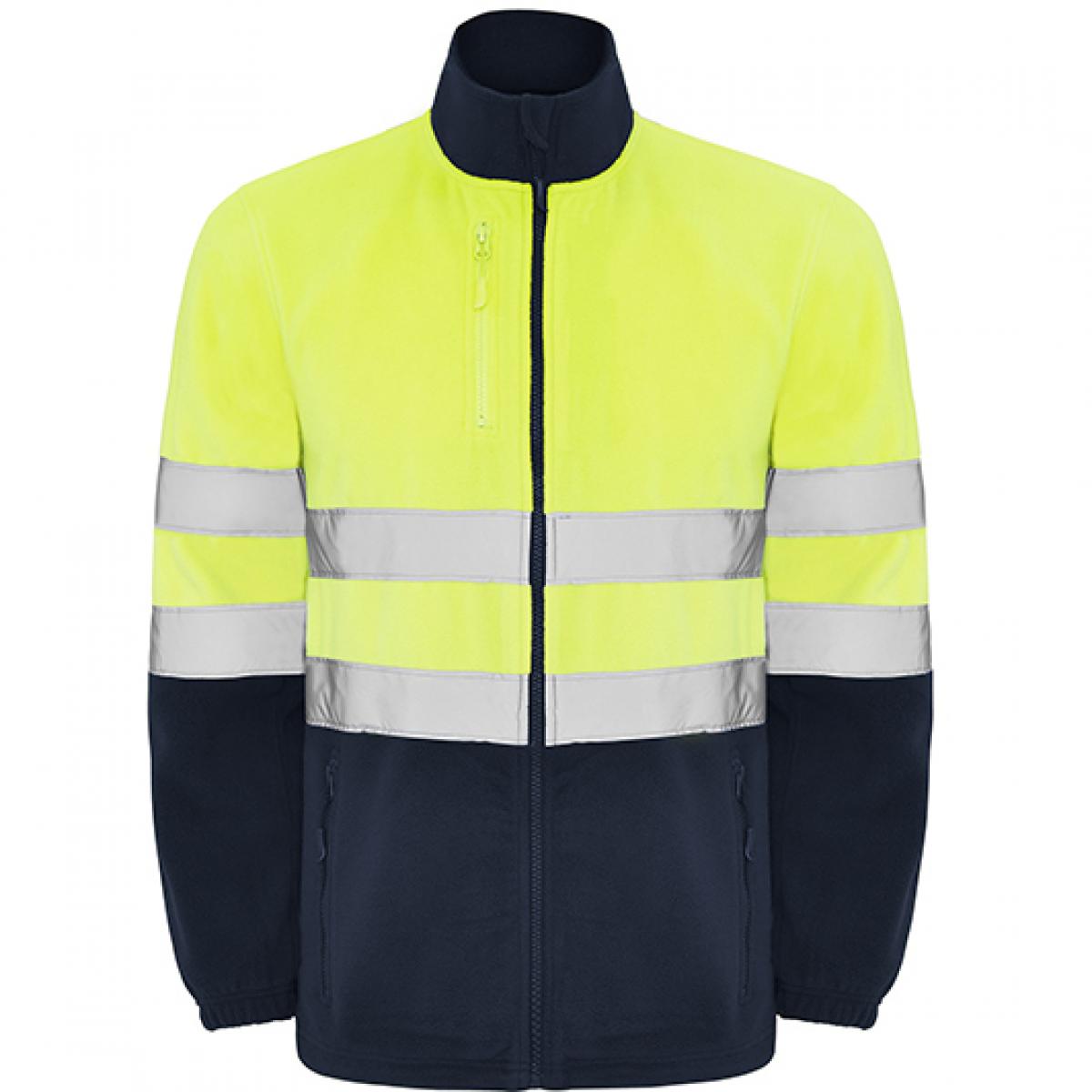 Hersteller: Roly Workwear Herstellernummer: HV9305 Artikelbezeichnung: Altair Hi-Viz Fleece Jacke mit Reflektionsstreifen Farbe: Navy Blue 55/Fluor Yellow 221