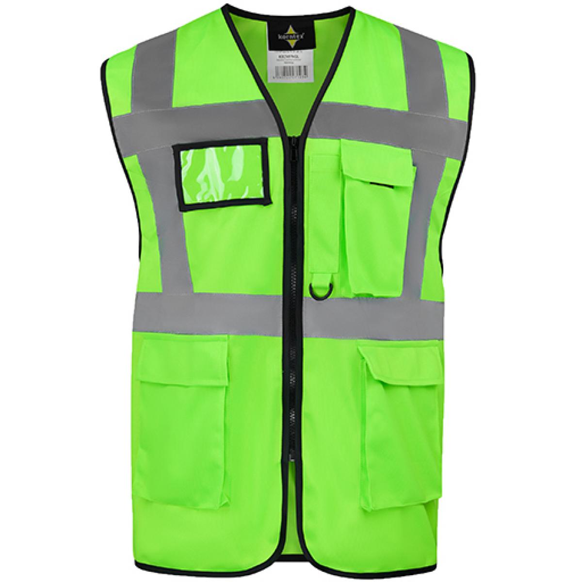 Hersteller: Korntex Herstellernummer: KXCMF Artikelbezeichnung: Comfort Executive Multifunctional Safety Vest Hamburg Farbe: Neon Green