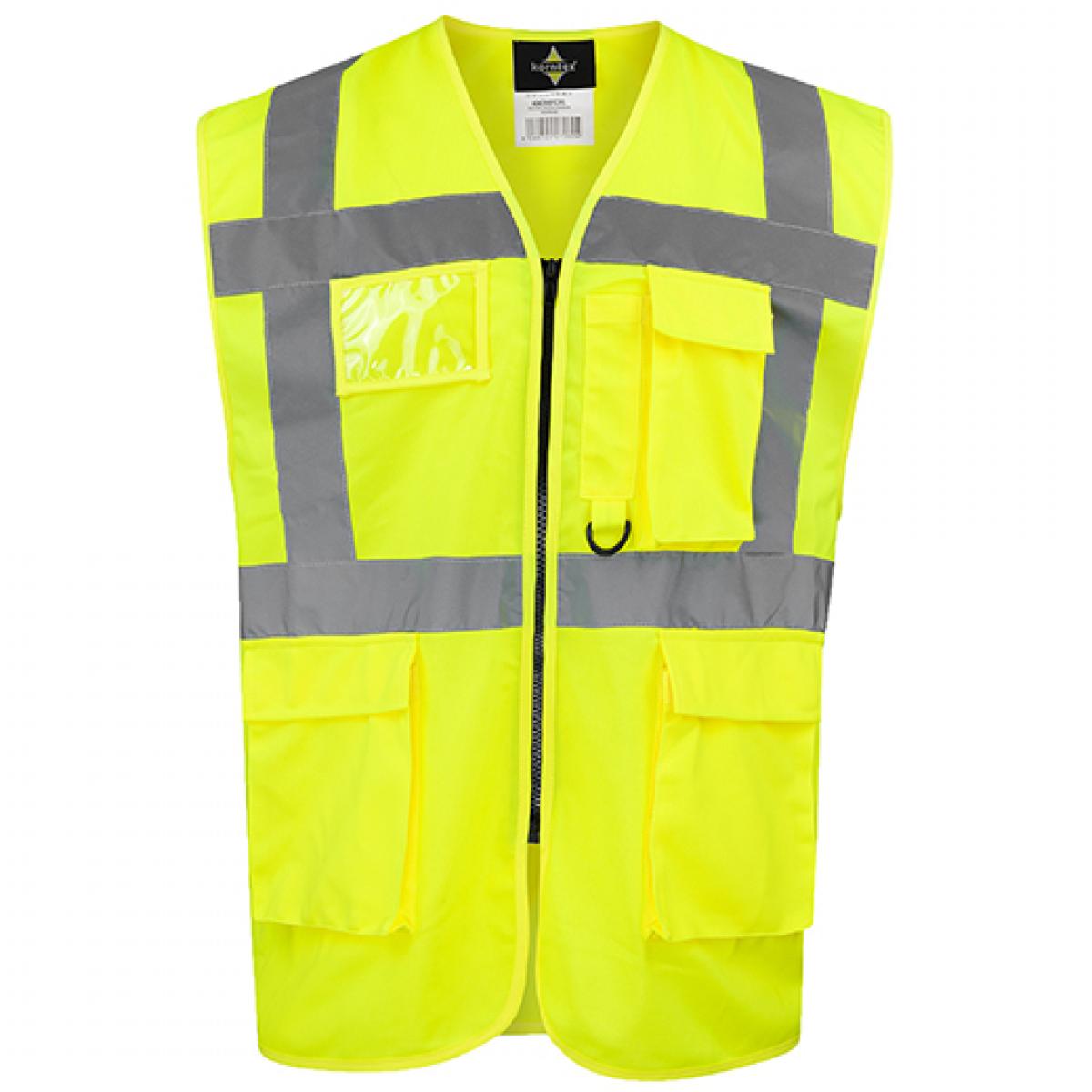 Hersteller: Korntex Herstellernummer: KXCMF Artikelbezeichnung: Comfort Executive Multifunctional Safety Vest Hamburg Farbe: Signal Yellow