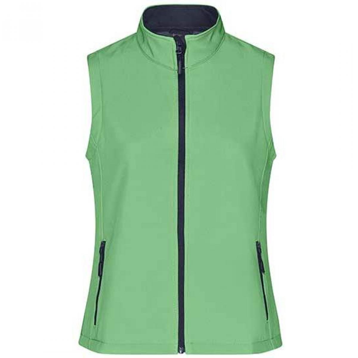 Hersteller: James+Nicholson Herstellernummer: JN1127 Artikelbezeichnung: Damen Promo Softshell Vest / Wasserabweisend, winddicht Farbe: Green/Navy