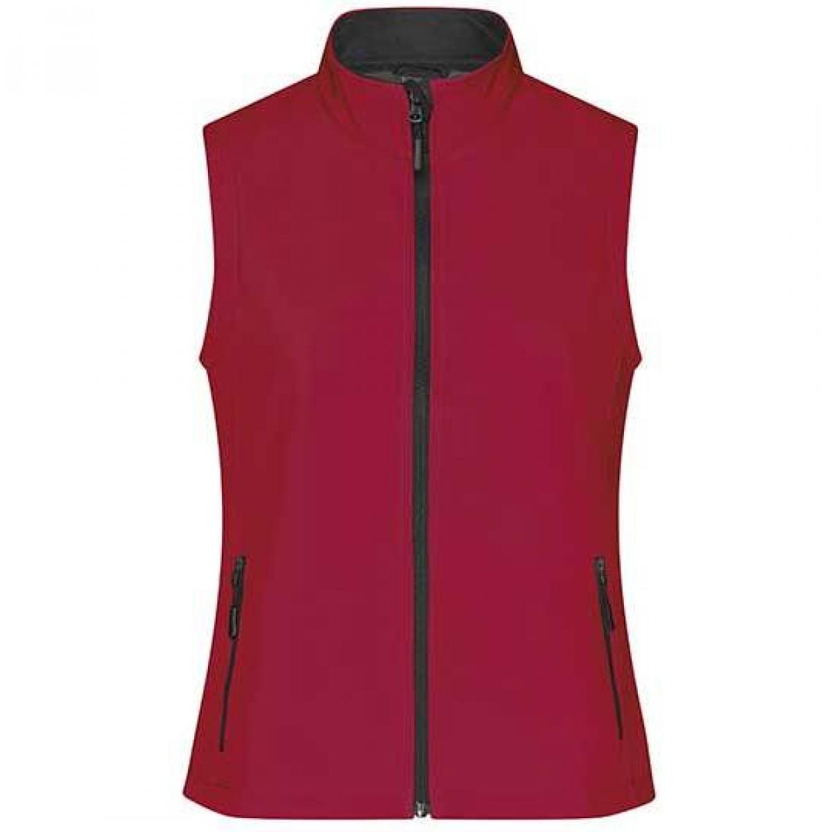 Hersteller: James+Nicholson Herstellernummer: JN1127 Artikelbezeichnung: Damen Promo Softshell Vest / Wasserabweisend, winddicht Farbe: Red/Black