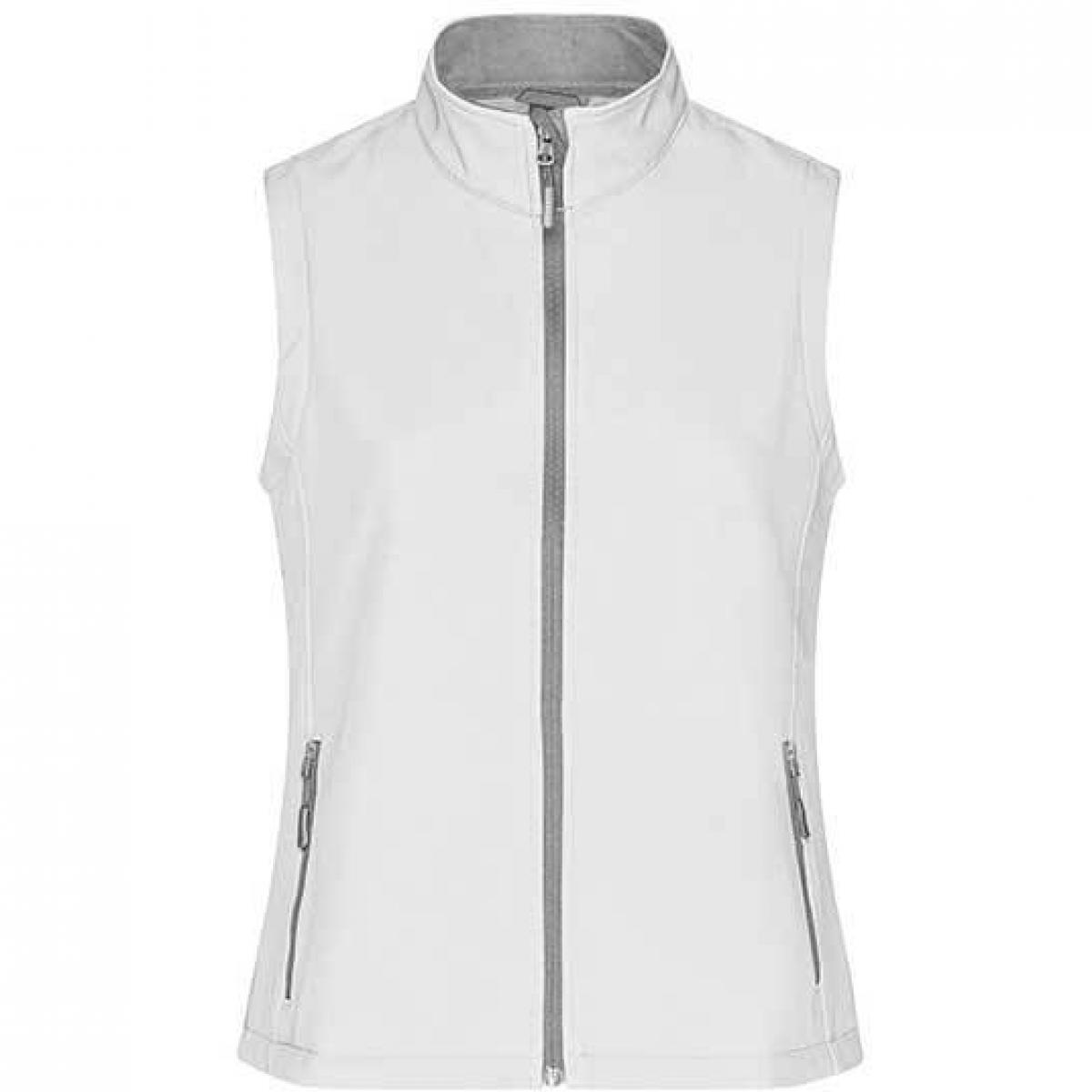 Hersteller: James+Nicholson Herstellernummer: JN1127 Artikelbezeichnung: Damen Promo Softshell Vest / Wasserabweisend, winddicht Farbe: White/White