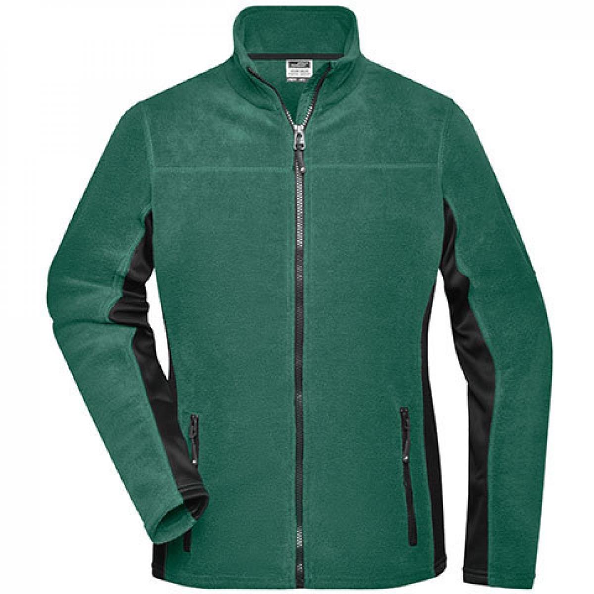 Hersteller: James+Nicholson Herstellernummer: JN841 Artikelbezeichnung: Damen‘ Workwear Fleece Jacket -STRONG- Farbe: Dark Green/Black