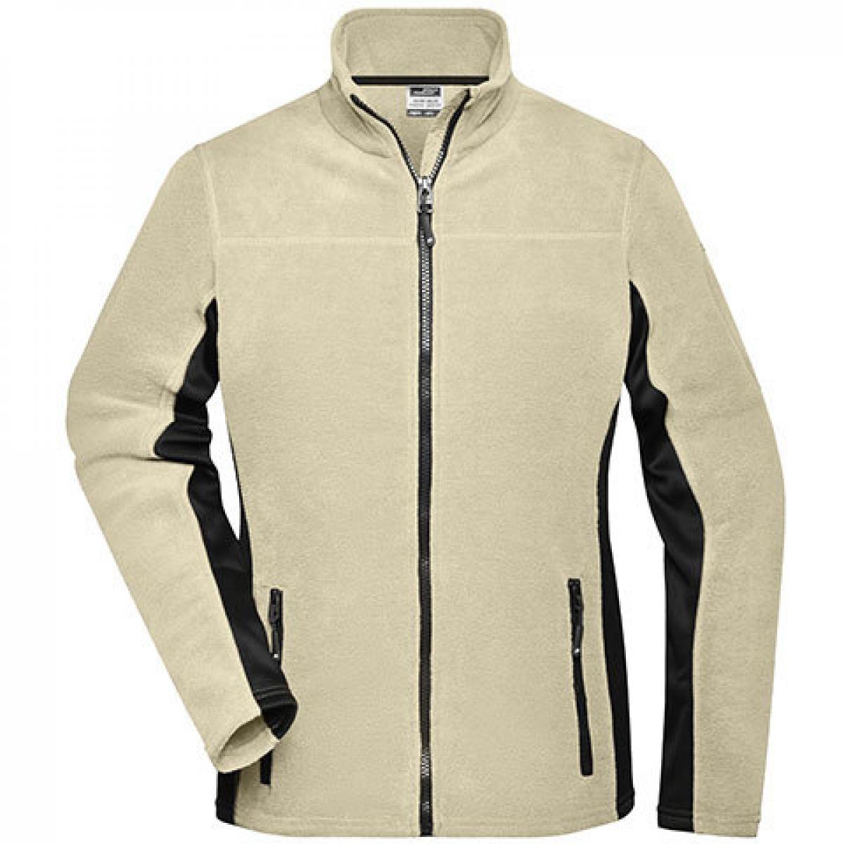 Hersteller: James+Nicholson Herstellernummer: JN841 Artikelbezeichnung: Damen‘ Workwear Fleece Jacket -STRONG- Farbe: Stone/Black