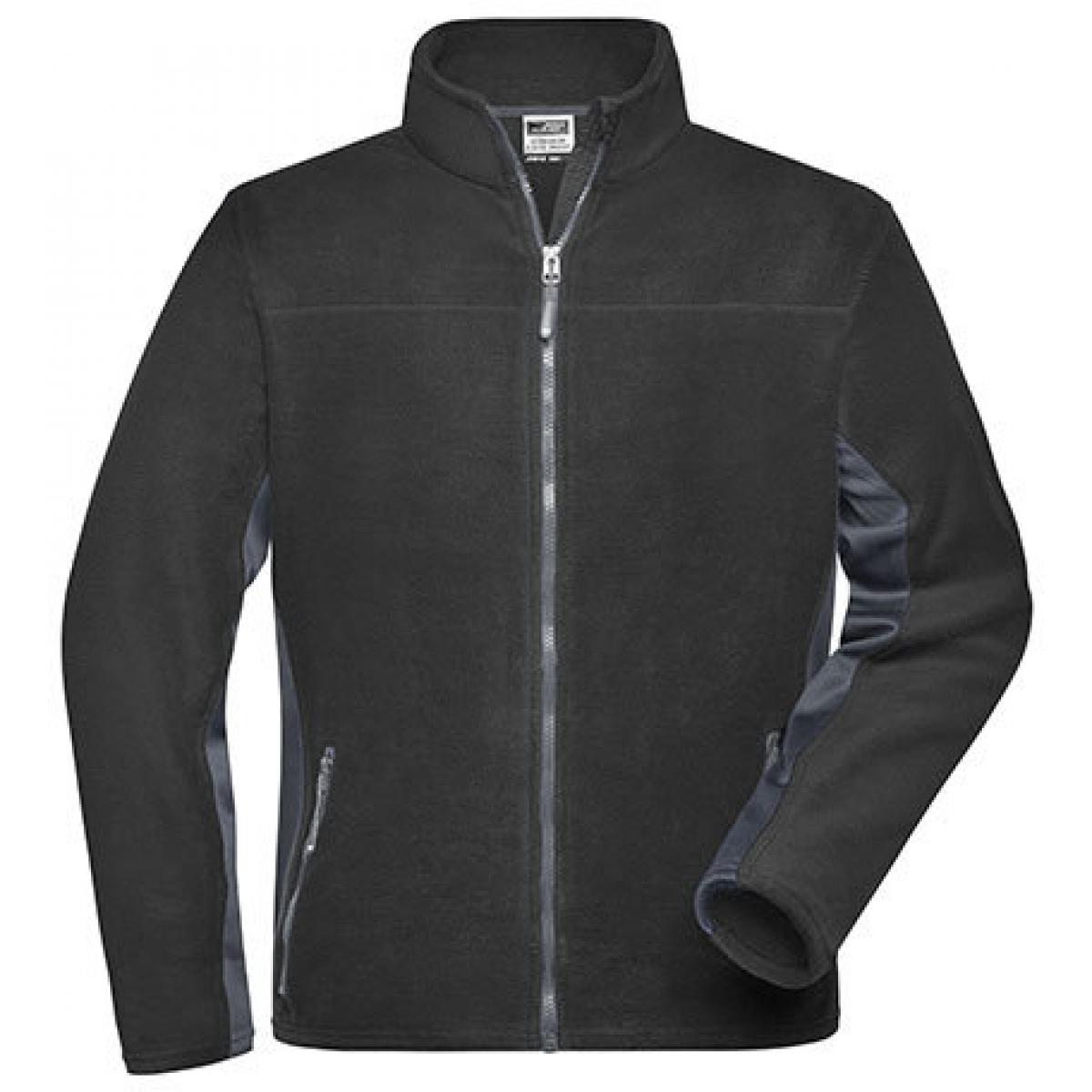 Hersteller: James+Nicholson Herstellernummer: JN842 Artikelbezeichnung: Herren Jacke, Men‘s Workwear Fleece Jacket -STRONG- Farbe: Black/Carbon