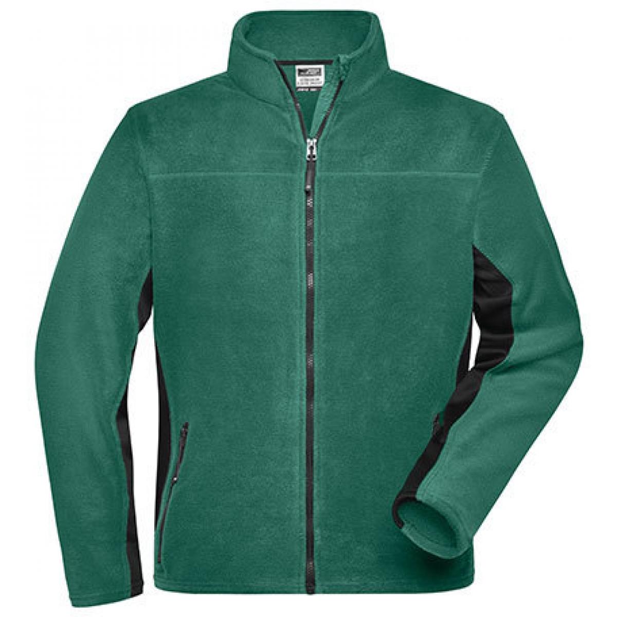 Hersteller: James+Nicholson Herstellernummer: JN842 Artikelbezeichnung: Herren Jacke, Men‘s Workwear Fleece Jacket -STRONG- Farbe: Dark Green/Black