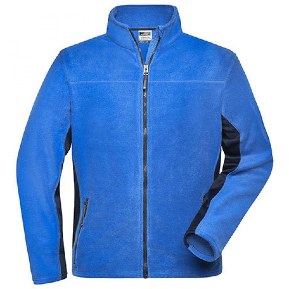 Hersteller: James+Nicholson Herstellernummer: JN842 Artikelbezeichnung: Herren Jacke, Men‘s Workwear Fleece Jacket -STRONG- Farbe: Royal/Navy