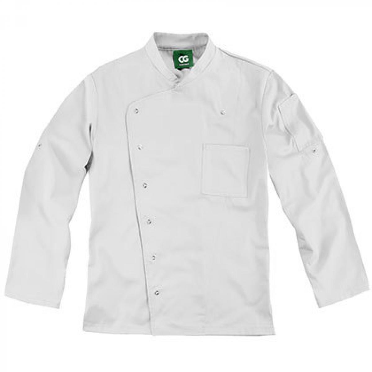 Hersteller: CG Workwear Herstellernummer: 03100-44 Artikelbezeichnung: Men´s Chef Jacket Turin GreeNature waschbar bis 95 °C Farbe: Cool Grey