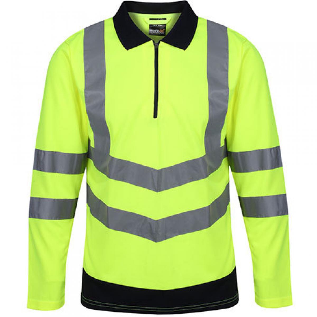 Hersteller: Regatta High Visibility Herstellernummer: TRS192 Artikelbezeichnung: Pro Hi-Vis Long Sleeve Polo Shirt - Arbeitspolo Farbe: Yellow/Navy
