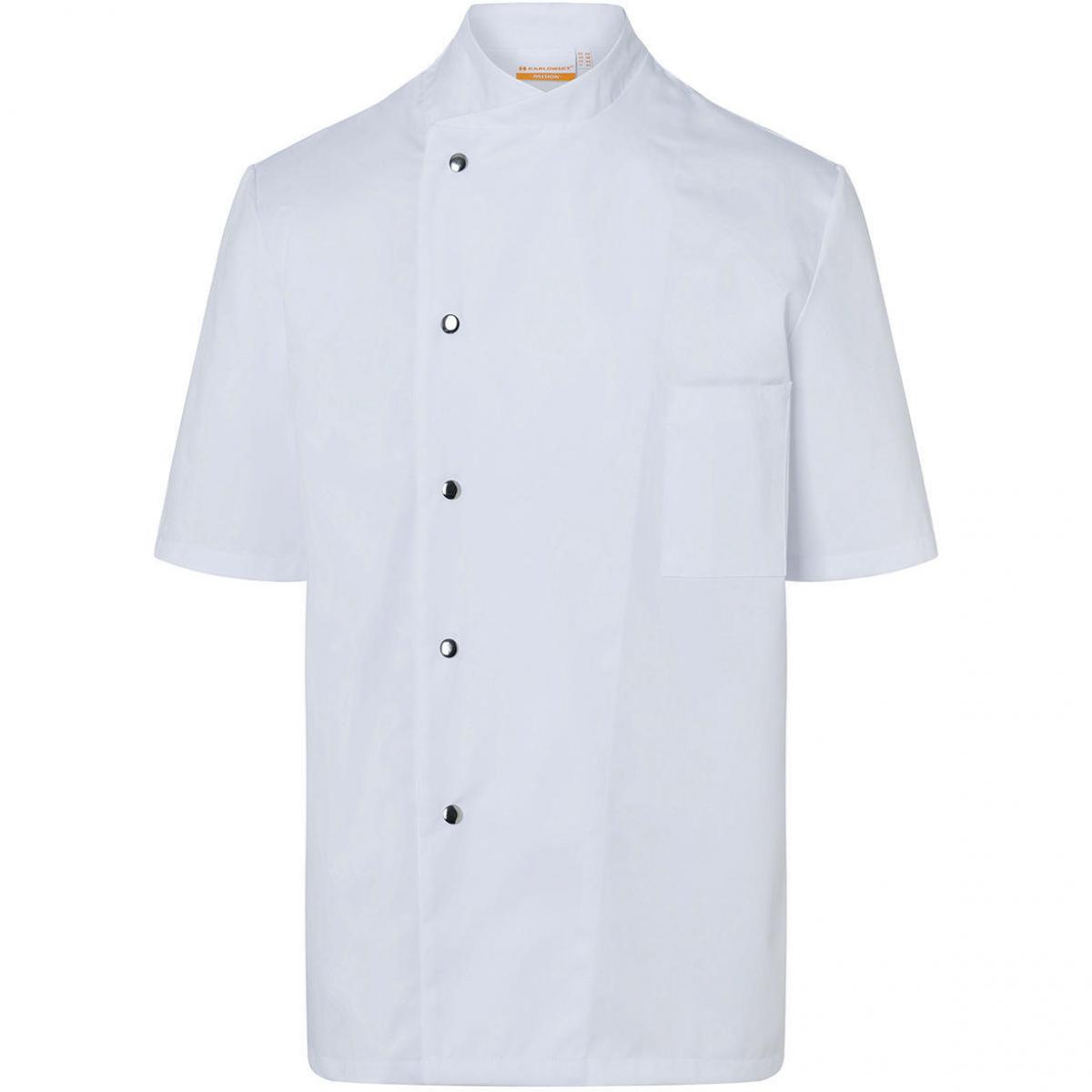 Hersteller: Karlowsky Herstellernummer: JM 15 Artikelbezeichnung: Chef Jacket Gustav Short Sleeve Waschbar bis 95°C Farbe: White
