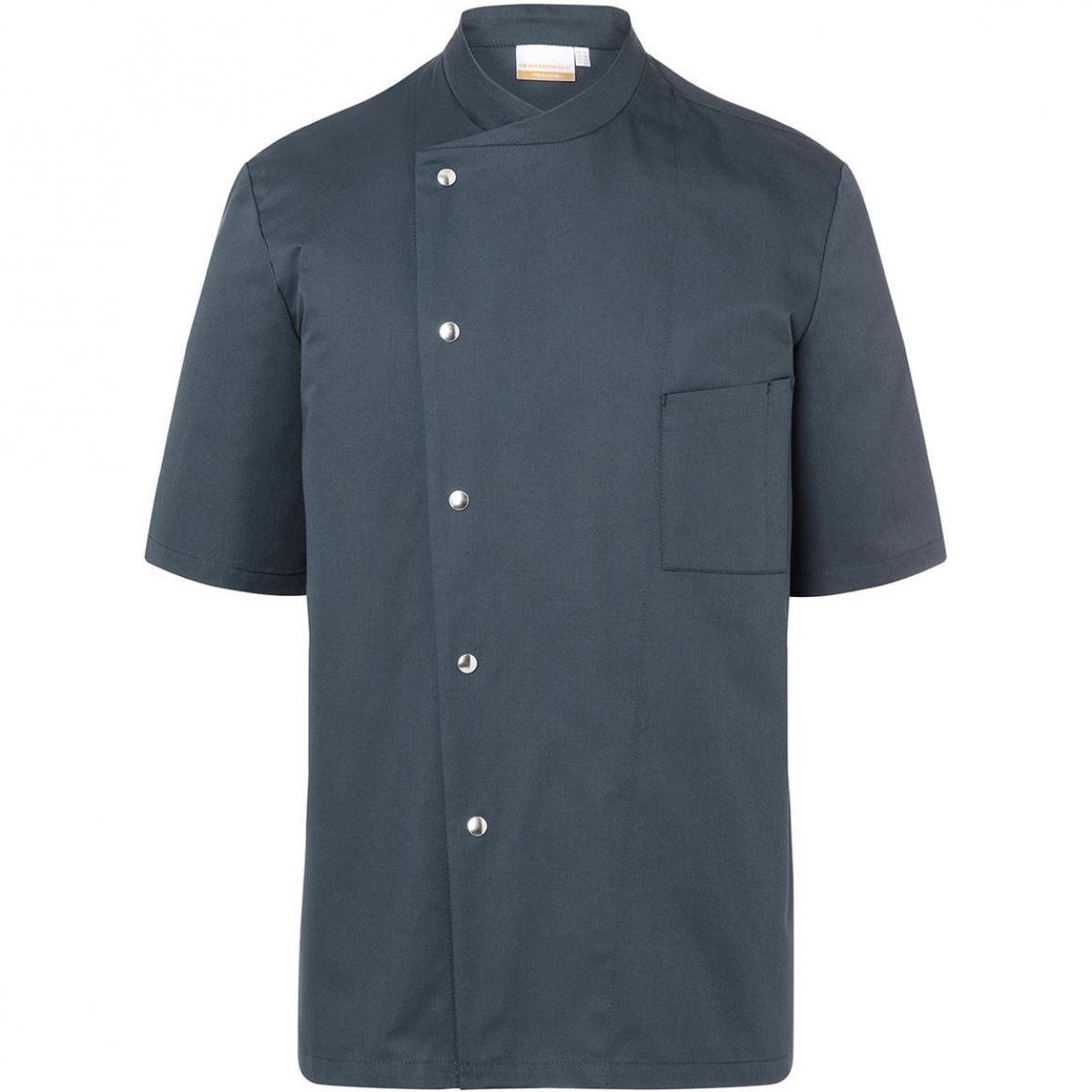Hersteller: Karlowsky Herstellernummer: JM 15 Artikelbezeichnung: Chef Jacket Gustav Short Sleeve Waschbar bis 95°C Farbe: Anthracite