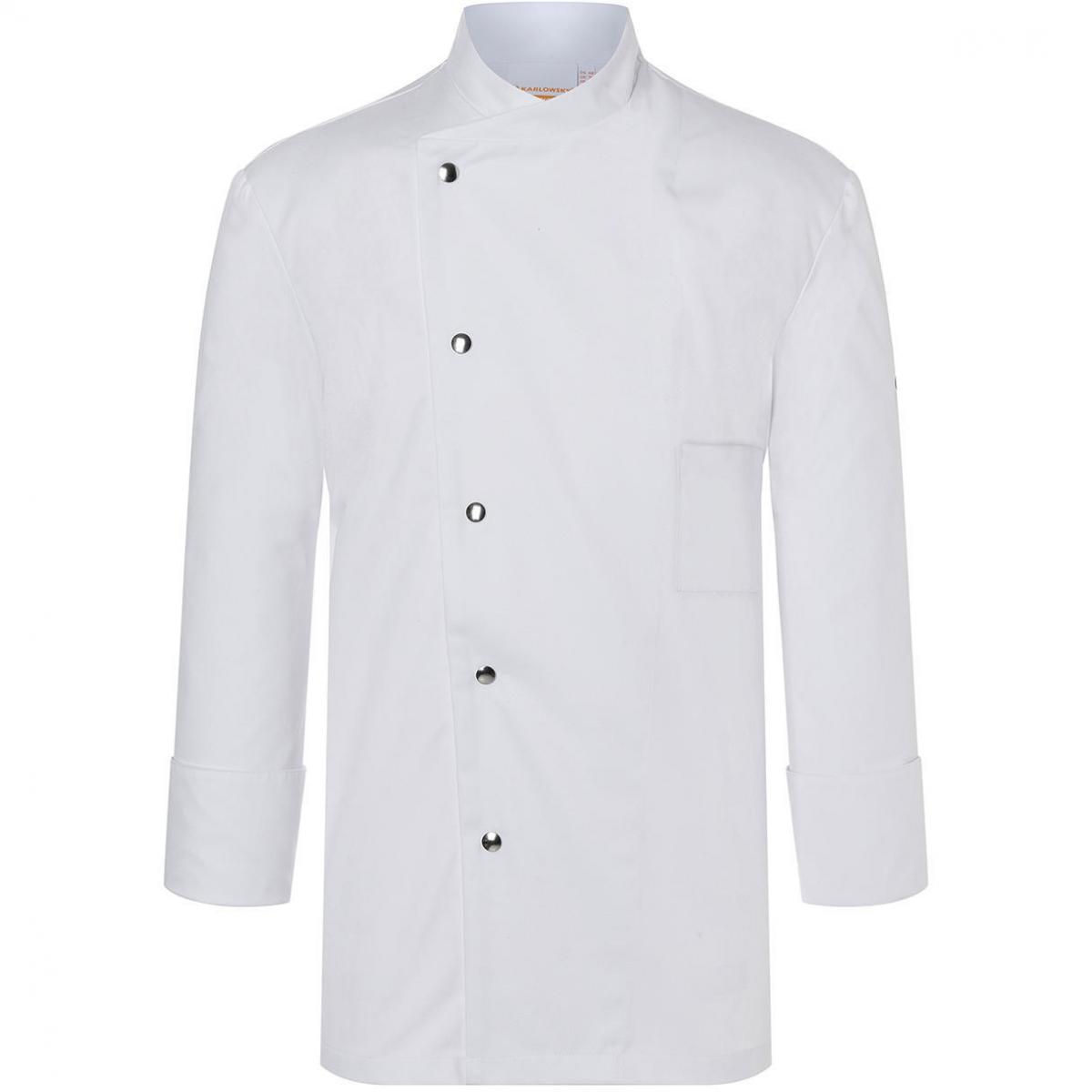 Hersteller: Karlowsky Herstellernummer: JM 14 Artikelbezeichnung: Chef Jacket Lars Long Sleeve Waschbar bis 95°C Farbe: White