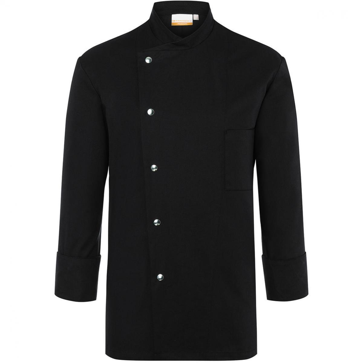 Hersteller: Karlowsky Herstellernummer: JM 14 Artikelbezeichnung: Chef Jacket Lars Long Sleeve Waschbar bis 95°C Farbe: Black