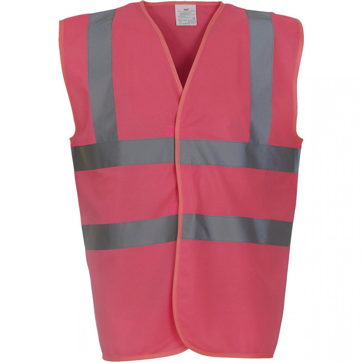 Hersteller: YOKO Herstellernummer: HVW100P Artikelbezeichnung: Fluo 2 Band+Brace Waistcoat - Sicherheitsweste - 3M™ Reflekt Farbe: Pink