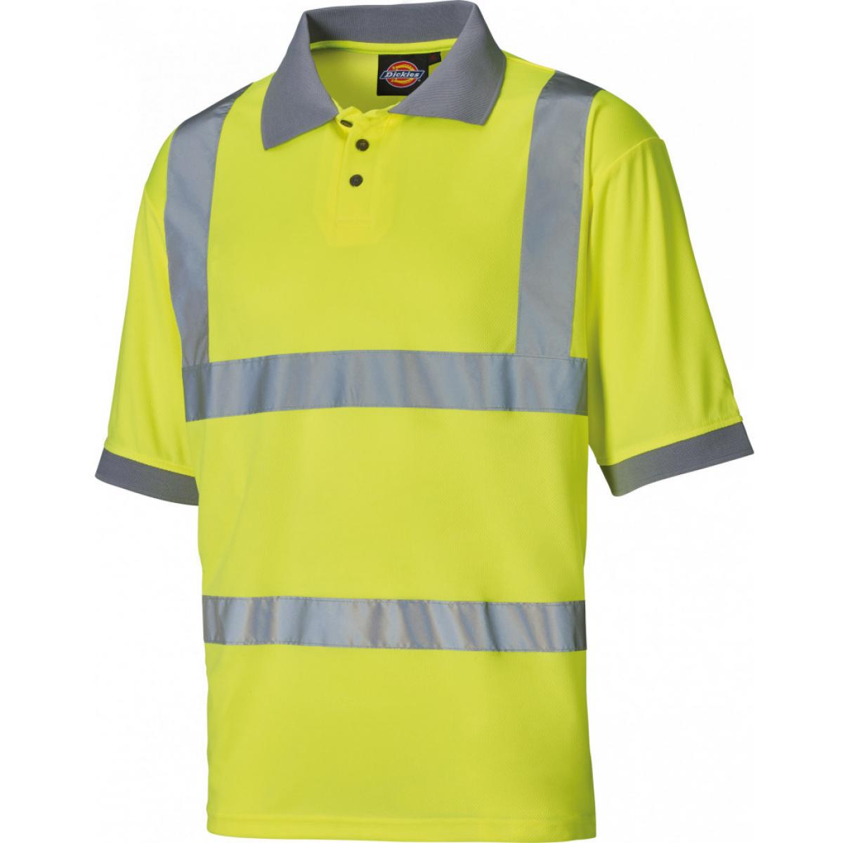 Hersteller: Dickies Herstellernummer: SA22075 Artikelbezeichnung: Hochsichtbares Polo-Shirt - EN ISO 20471:2013 Klasse 2 Farbe: Gelb