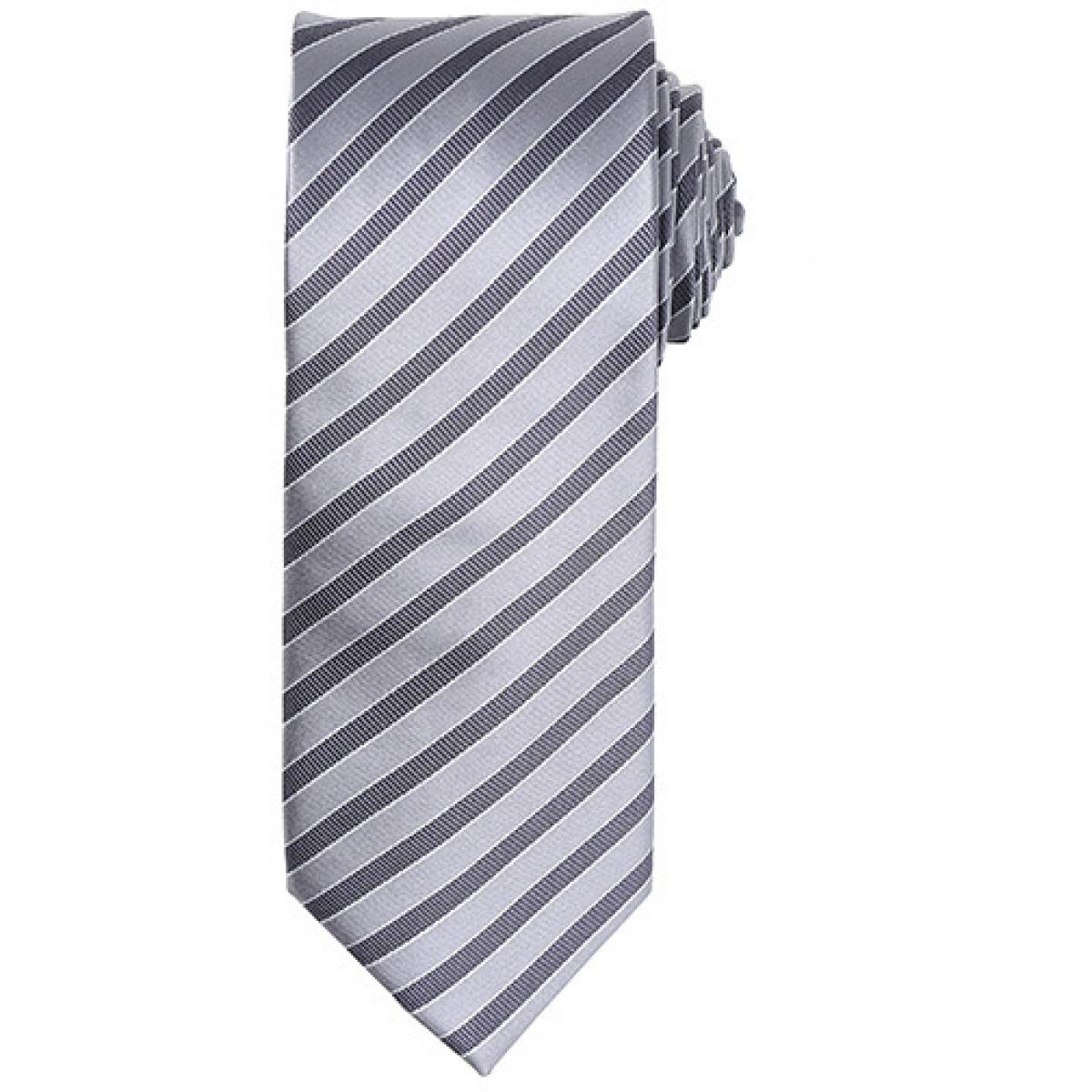 Hersteller: Premier Workwear Herstellernummer: PR782 Artikelbezeichnung: Double Stripe Tie / Breite 3" / 7,5 cm / Länge 57" / 144 cm Farbe: Silver/Dark Grey