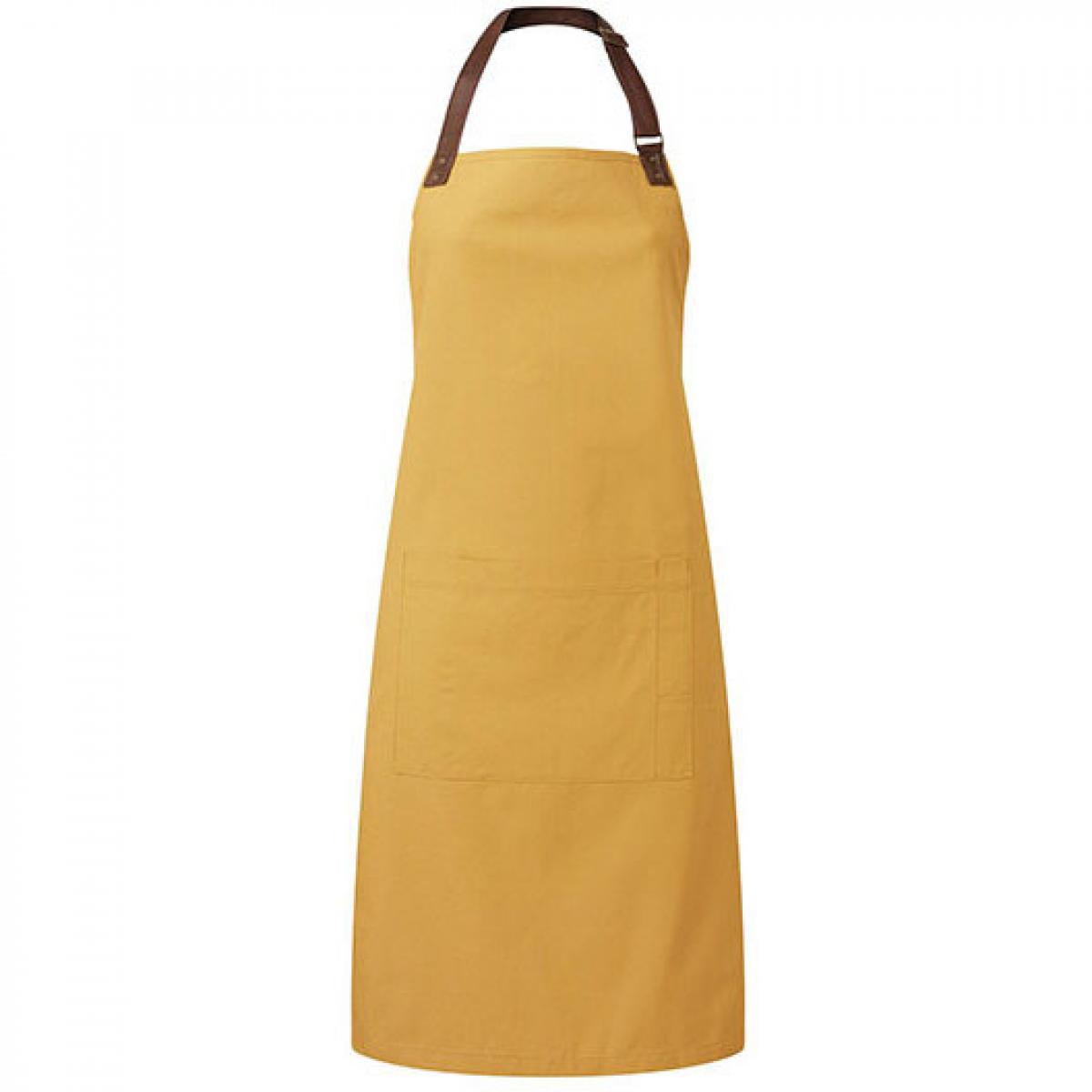 Hersteller: Premier Workwear Herstellernummer: PR144 Artikelbezeichnung: Latzschürze Annex Oxford Bib Apron, 72 x 86 cm Farbe: Mustard (ca. Pantone 7405)