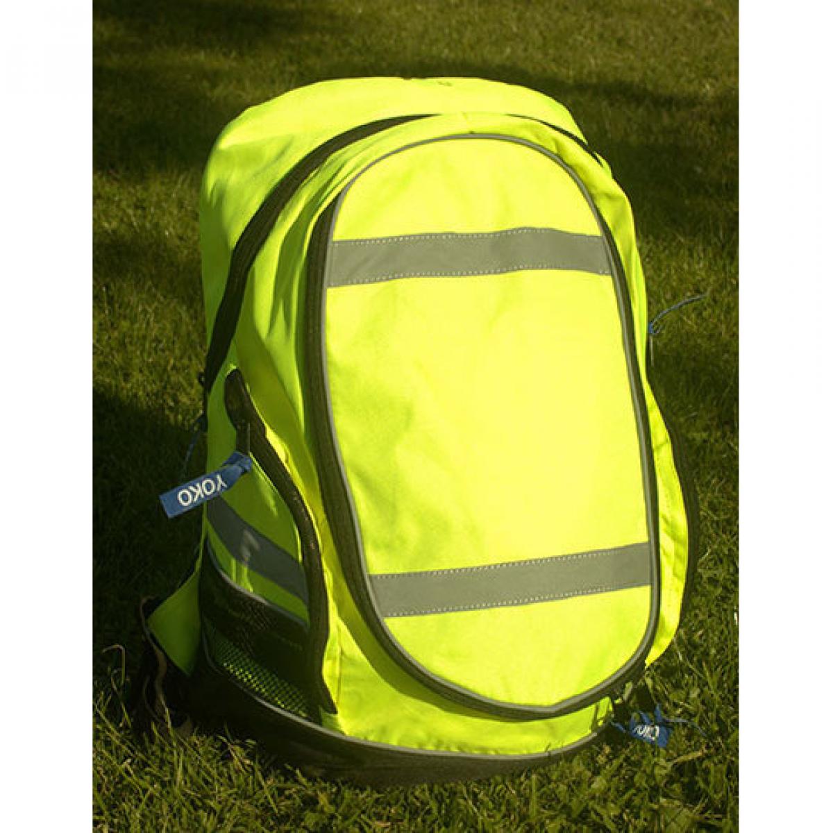 Hersteller: YOKO Herstellernummer: SH8001 Artikelbezeichnung: Hi-Vis London Backpack 42x28x15 cm Farbe: Hi-Vis Yellow