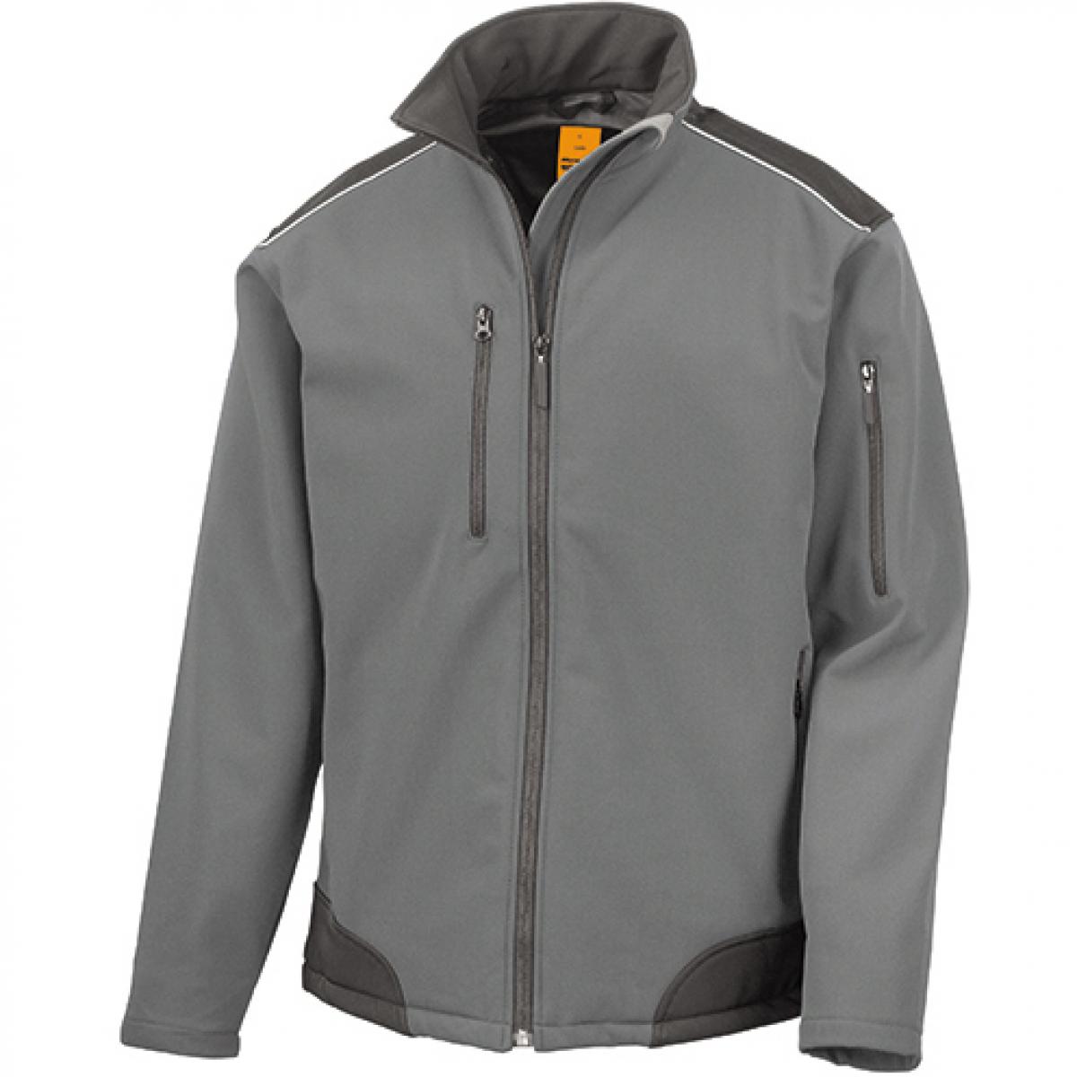 Hersteller: Result WORK-GUARD Herstellernummer: R124X Artikelbezeichnung: Ripstop Softshell Work Jacket / Arbeitsjacke Farbe: Grey/Black