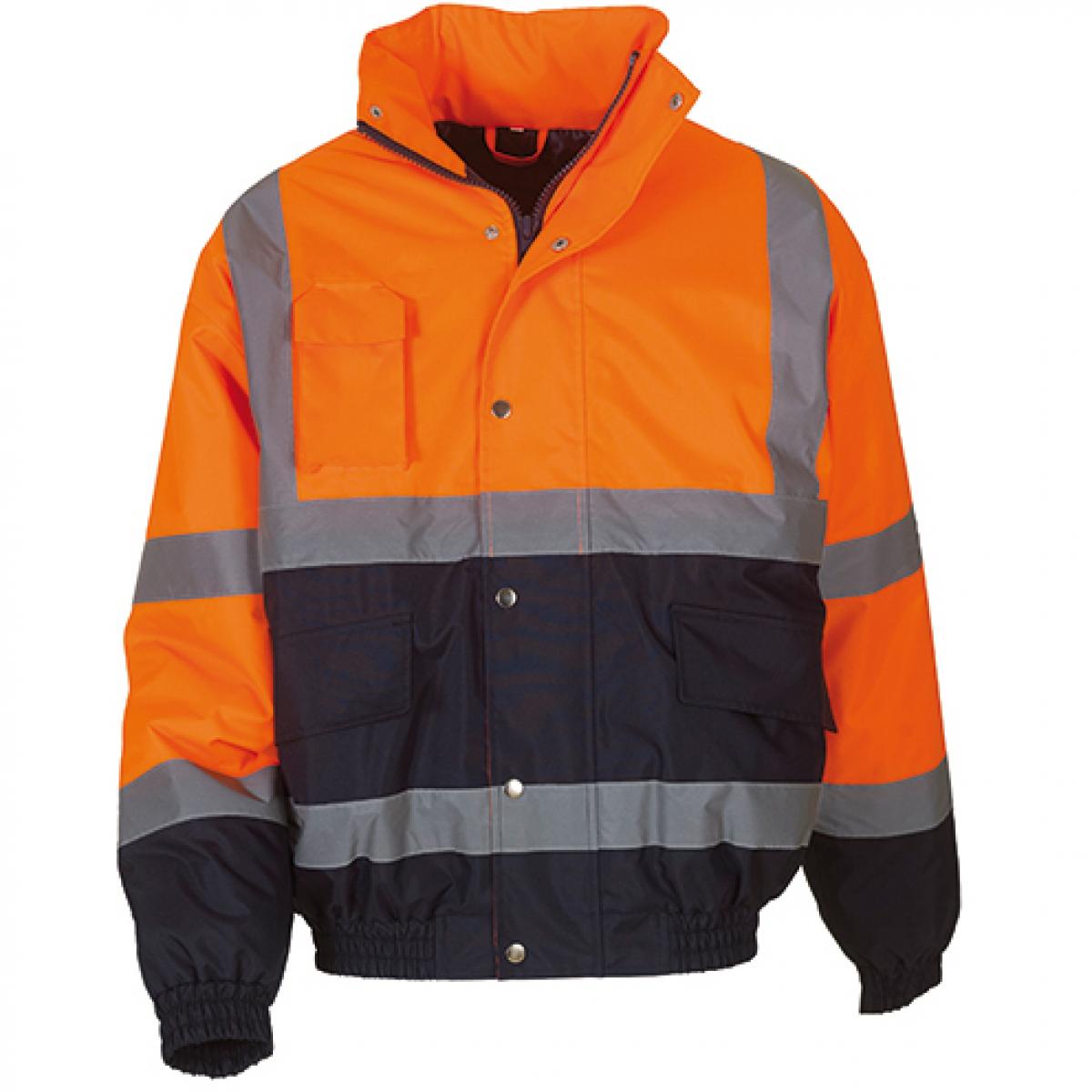 Hersteller: YOKO Herstellernummer: HVP218 Artikelbezeichnung: High Visibility Two-Tone Jacke | EN ISO 471:2013 Klasse 3 Farbe: Hi-Vis Orange/Navy